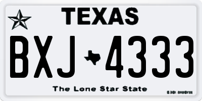 TX license plate BXJ4333