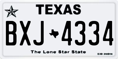 TX license plate BXJ4334
