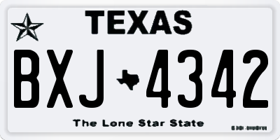 TX license plate BXJ4342
