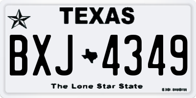 TX license plate BXJ4349