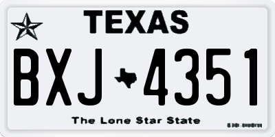 TX license plate BXJ4351