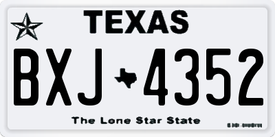 TX license plate BXJ4352