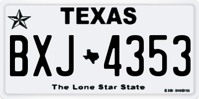 TX license plate BXJ4353