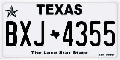 TX license plate BXJ4355