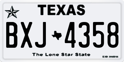 TX license plate BXJ4358