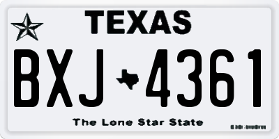 TX license plate BXJ4361