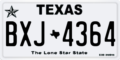 TX license plate BXJ4364