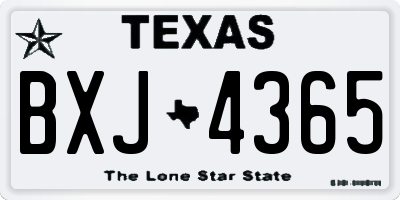 TX license plate BXJ4365