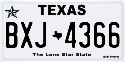 TX license plate BXJ4366