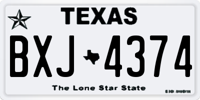 TX license plate BXJ4374