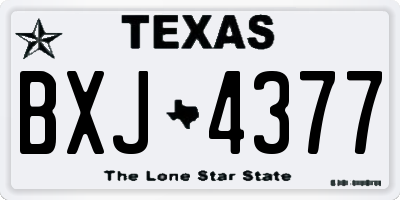 TX license plate BXJ4377