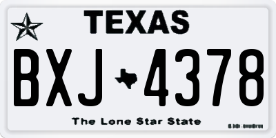 TX license plate BXJ4378