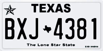 TX license plate BXJ4381