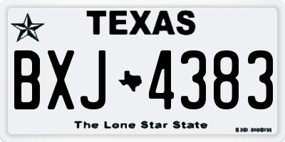 TX license plate BXJ4383
