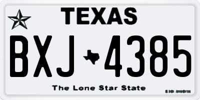 TX license plate BXJ4385