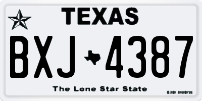 TX license plate BXJ4387