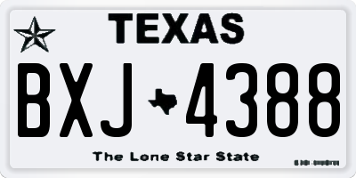 TX license plate BXJ4388