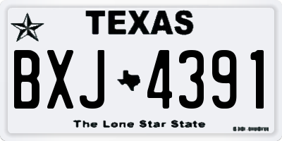 TX license plate BXJ4391