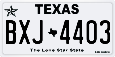 TX license plate BXJ4403
