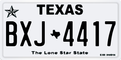 TX license plate BXJ4417