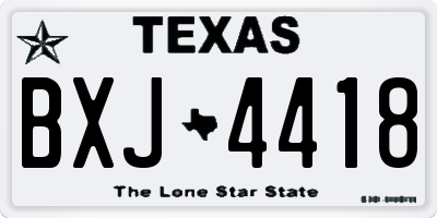 TX license plate BXJ4418