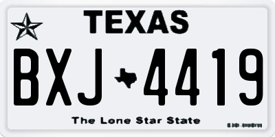 TX license plate BXJ4419