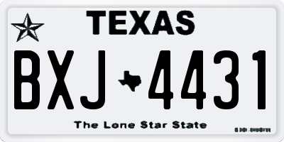 TX license plate BXJ4431