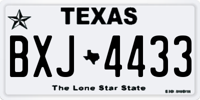 TX license plate BXJ4433
