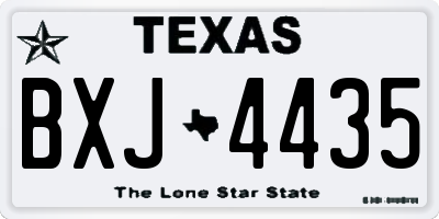 TX license plate BXJ4435