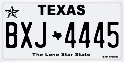 TX license plate BXJ4445