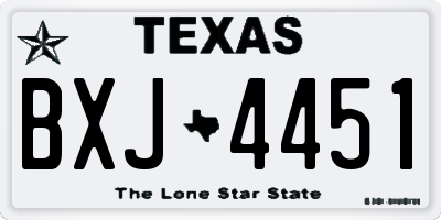 TX license plate BXJ4451