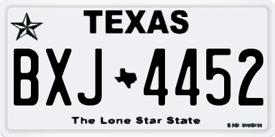 TX license plate BXJ4452