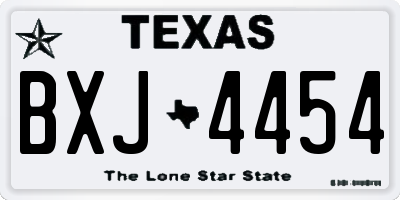 TX license plate BXJ4454