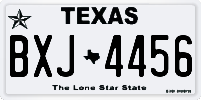 TX license plate BXJ4456