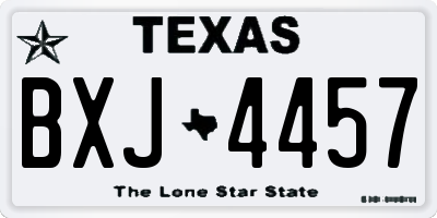 TX license plate BXJ4457