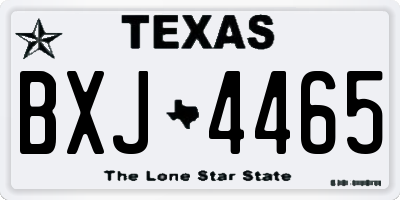 TX license plate BXJ4465