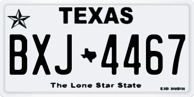 TX license plate BXJ4467