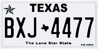 TX license plate BXJ4477