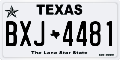 TX license plate BXJ4481