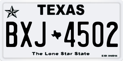 TX license plate BXJ4502