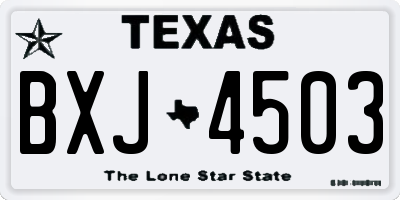 TX license plate BXJ4503