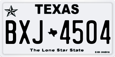 TX license plate BXJ4504