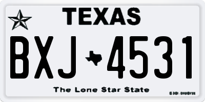 TX license plate BXJ4531