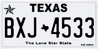 TX license plate BXJ4533