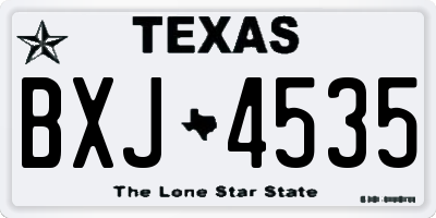 TX license plate BXJ4535