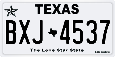 TX license plate BXJ4537