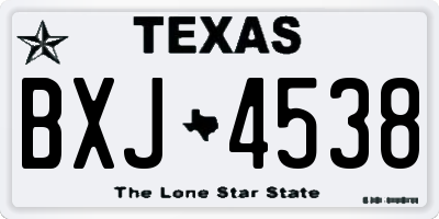 TX license plate BXJ4538
