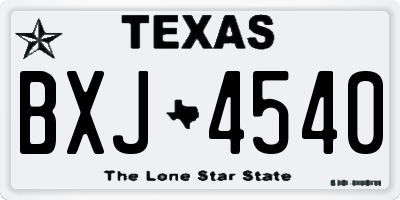 TX license plate BXJ4540