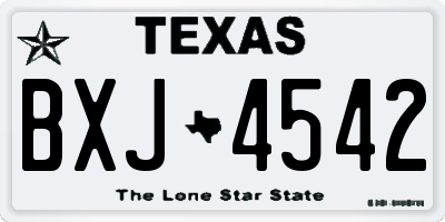 TX license plate BXJ4542