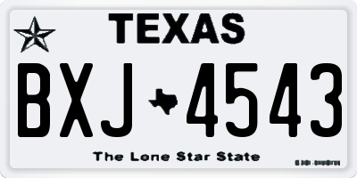 TX license plate BXJ4543